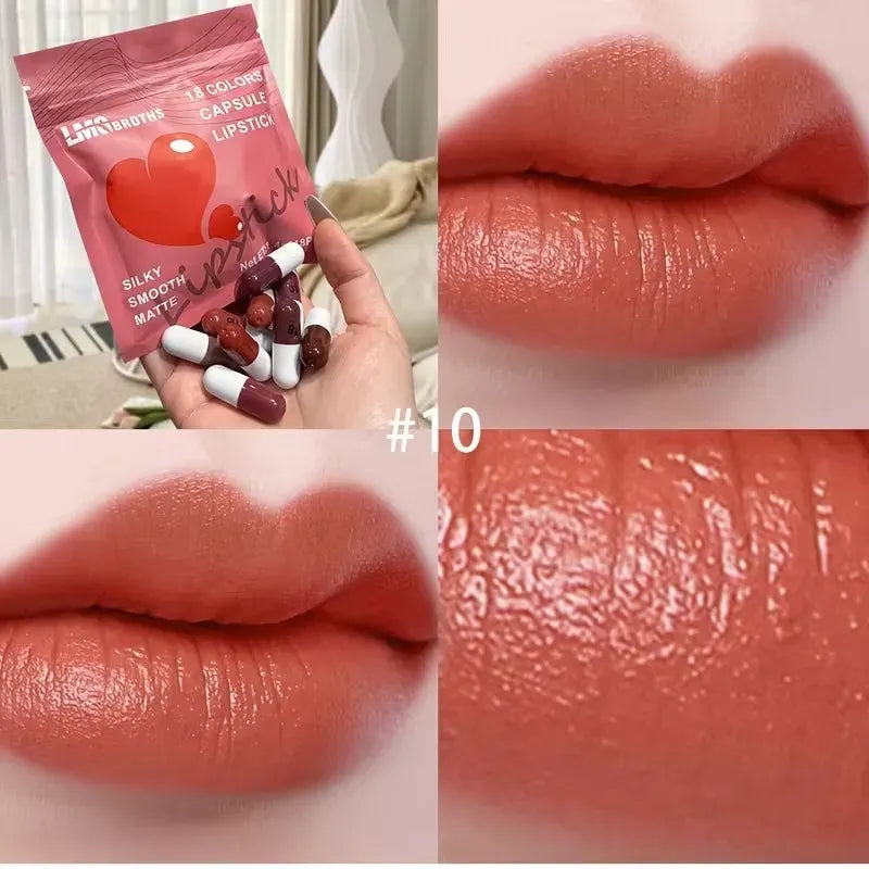 18 PCS Mini lipstick set, 18 colors, Capsule Lipstick Set caramel matte velvet Candy, Lipstick waterproof, long-lasting, Makeup lipstick For Girls