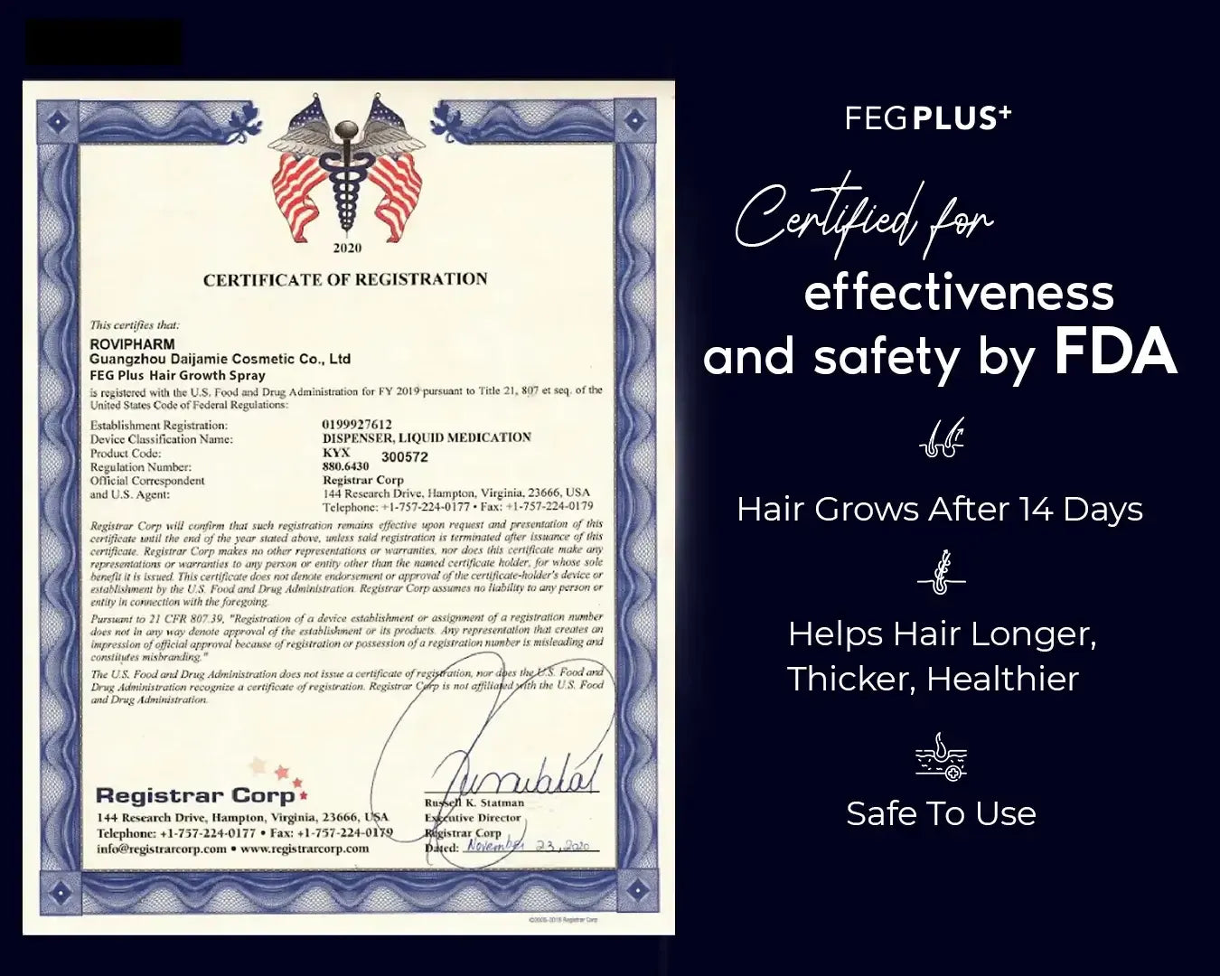 FEG Plus Hair Growth Spray – Hair Loss Solution